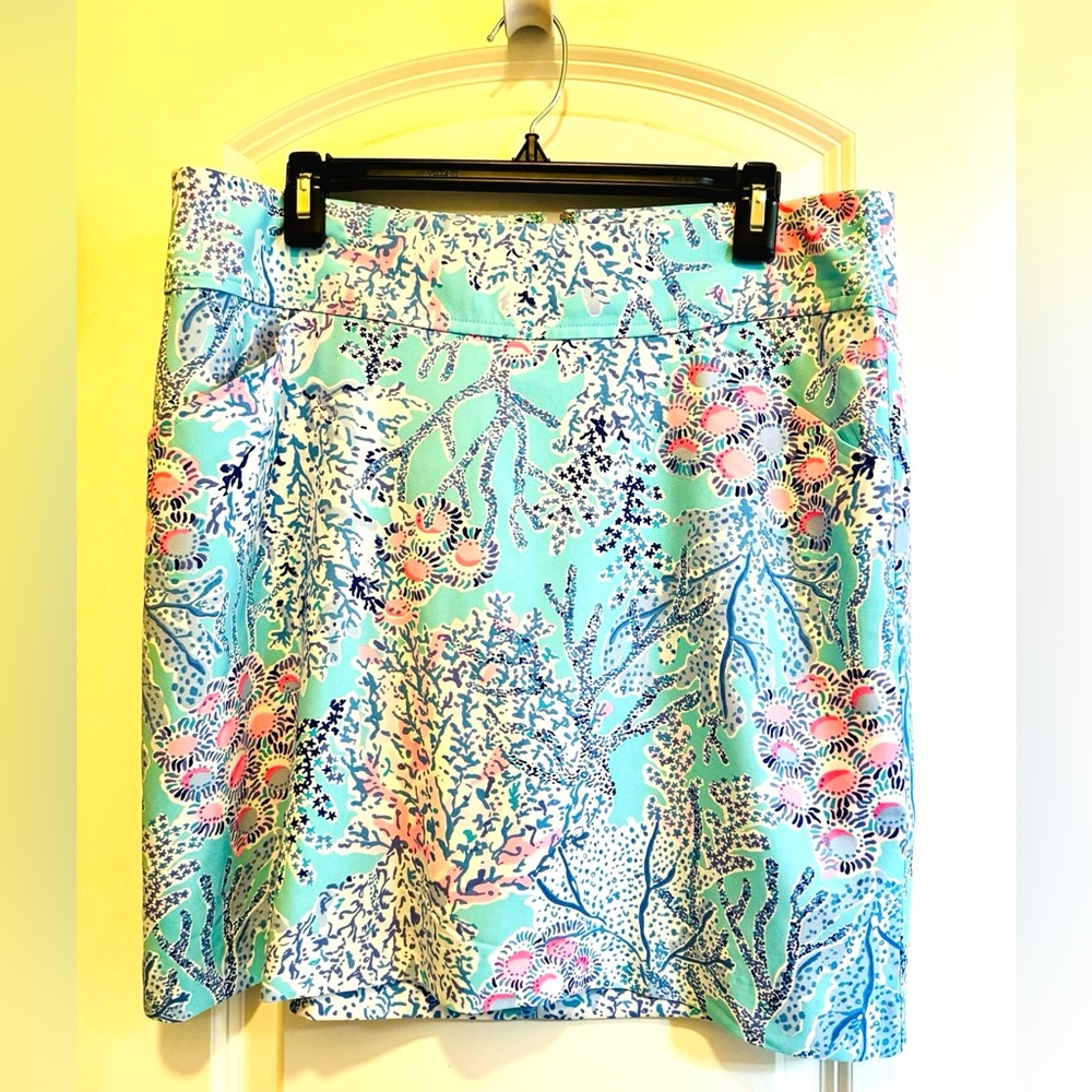 Skort/skirt:beachy pastel skirt with shorts, so a skort! Lily Pulitzer brand